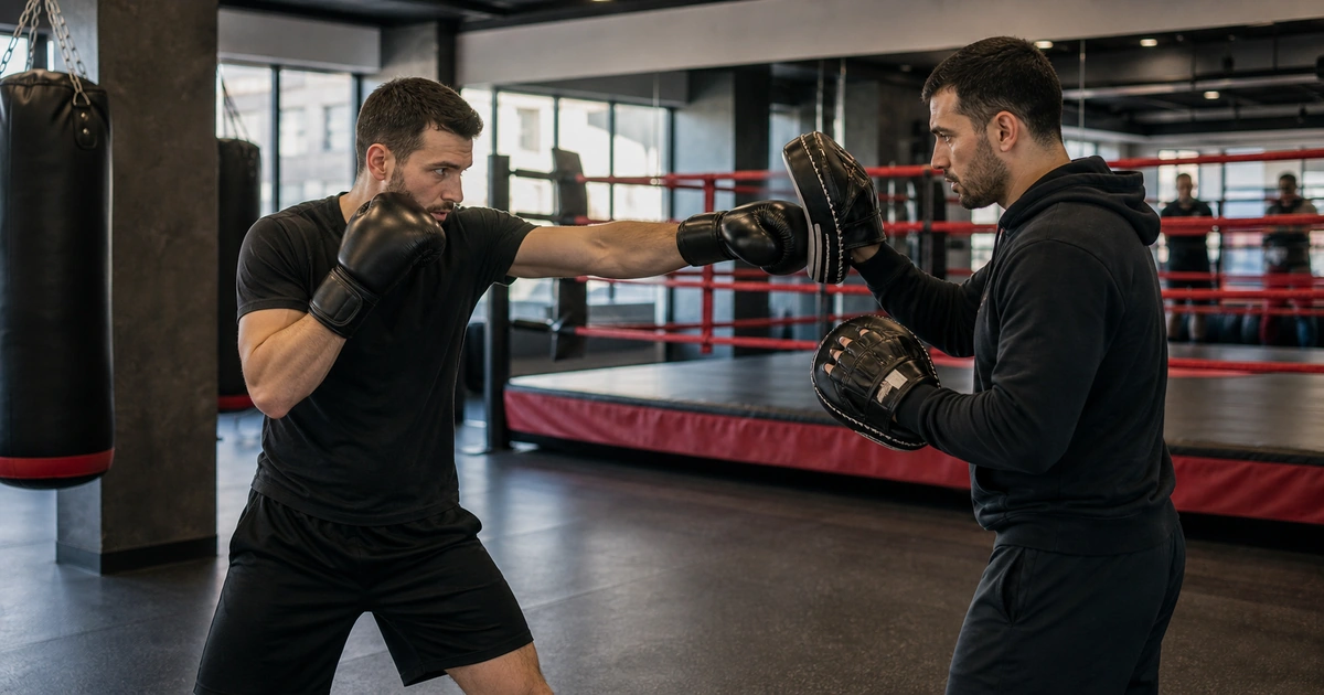 cinematic boxing camp scene in Georgia showing what the first training day looks like